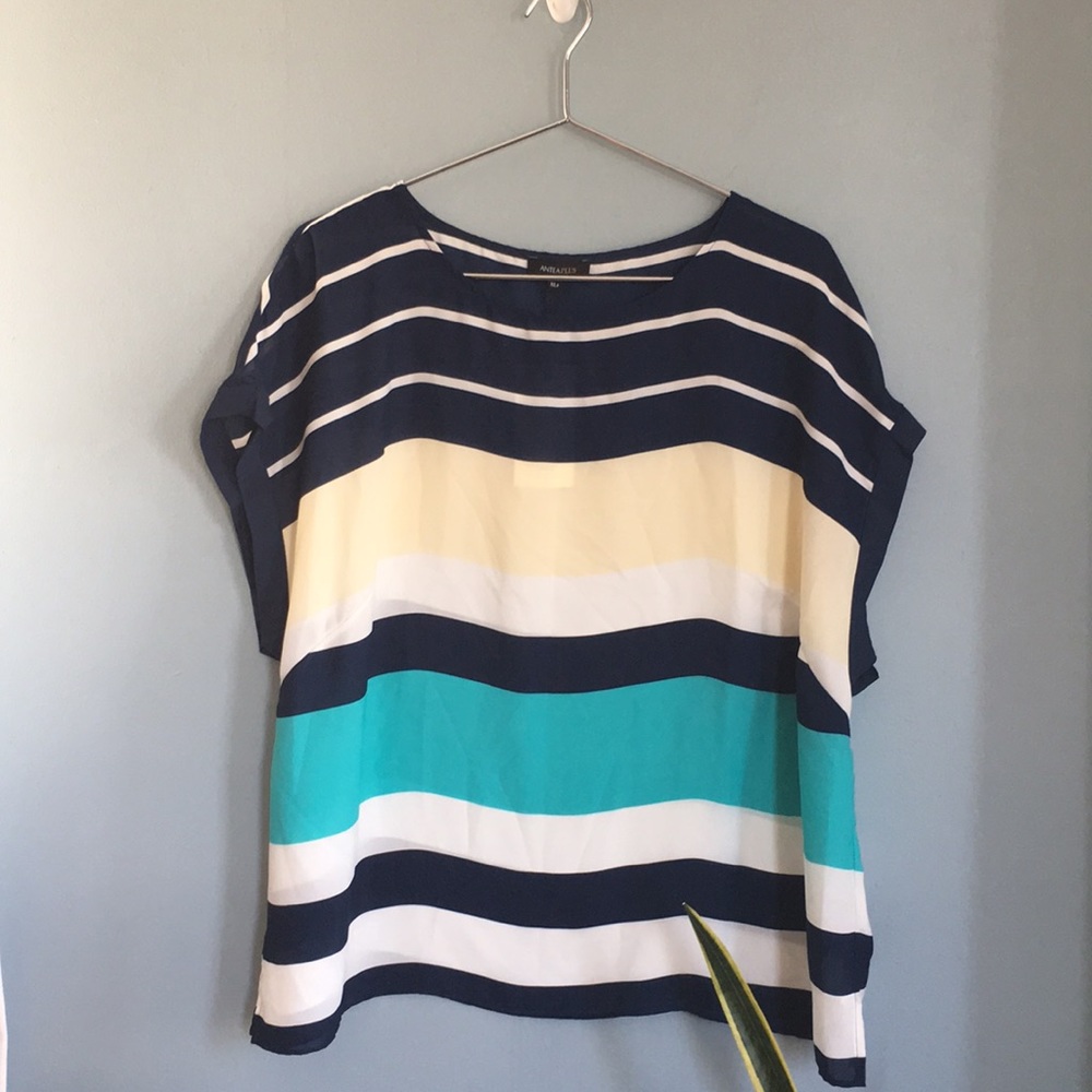 NWT Antea Plus stripped blouse Size XL+ ( 1X)